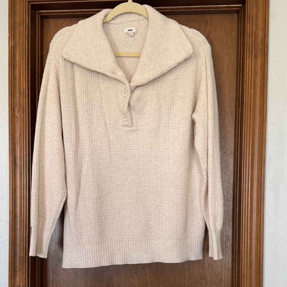 Aerie Cream Cowl Neck Sweater
